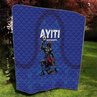 Haiti Ayiti Nan Mondyal 2026 Quilt Fyete Lit Victwa Blue Version