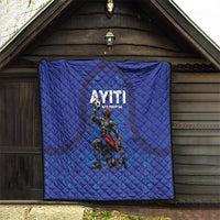 Haiti Ayiti Nan Mondyal 2026 Quilt Fyete Lit Victwa Blue Version