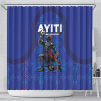 Haiti Ayiti Nan Mondyal 2026 Shower Curtain Fyete Lit Victwa Blue Version