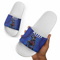 Haiti Ayiti Nan Mondyal 2026 Slide Sandals Fyete Lit Victwa Blue Version