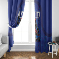 Haiti Ayiti Nan Mondyal 2026 Window Curtain Fyete Lit Victwa Blue Version