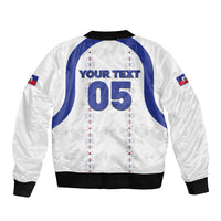 Custom Haiti Ayiti Nan Mondyal 2026 Bomber Jacket Fyete Lit Victwa White Version