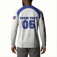 Custom Haiti Ayiti Nan Mondyal 2026 Button Sweatshirt Fyete Lit Victwa White Version