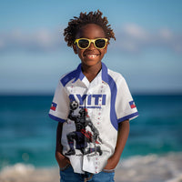 Custom Haiti Ayiti Nan Mondyal 2026 Kid Hawaiian Shirt Fyete Lit Victwa White Version