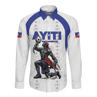 Custom Haiti Ayiti Nan Mondyal 2026 Long Sleeve Button Shirt Fyete Lit Victwa White Version