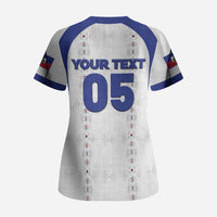 Custom Haiti Ayiti Nan Mondyal 2026 Scrub Top Fyete Lit Victwa White Version