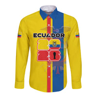 Custom Ecuador Football 2026 Long Sleeve Button Shirt South American Pride