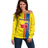 Custom Ecuador Football 2026 Off Shoulder Sweater South American Pride