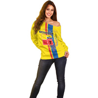 Custom Ecuador Football 2026 Off Shoulder Sweater South American Pride