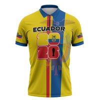 Custom Ecuador Football 2026 Zipper Polo Shirt South American Pride