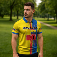 Custom Ecuador Football 2026 Zipper Polo Shirt South American Pride