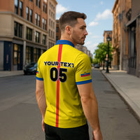 Custom Ecuador Football 2026 Zipper Polo Shirt South American Pride