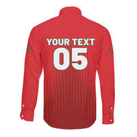Custom Morocco Football 2026 Long Sleeve Button Shirt Atlas Lions Breathtaking Victory Red Version