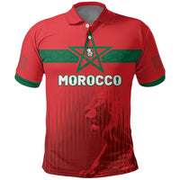 Custom Morocco Football 2026 Polo Shirt Atlas Lions Breathtaking Victory Red Version