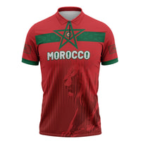 Custom Morocco Football 2026 Zipper Polo Shirt Atlas Lions Breathtaking Victory Red Version