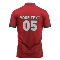 Custom Morocco Football 2026 Zipper Polo Shirt Atlas Lions Breathtaking Victory Red Version