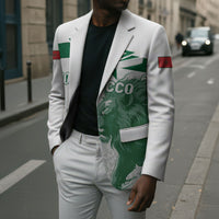 Custom Morocco Football 2026 Blazer Atlas Lions Breathtaking Victory White Version
