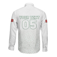 Custom Morocco Football 2026 Long Sleeve Button Shirt Atlas Lions Breathtaking Victory White Version