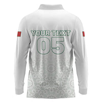 Custom Morocco Football 2026 Long Sleeve Polo Shirt Atlas Lions Breathtaking Victory White Version