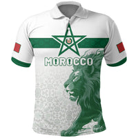Custom Morocco Football 2026 Polo Shirt Atlas Lions Breathtaking Victory White Version