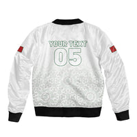 Custom Morocco Football 2026 Sleeve Zip Bomber Jacket Atlas Lions Breathtaking Victory White Version