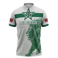 Custom Morocco Football 2026 Zipper Polo Shirt Atlas Lions Breathtaking Victory White Version