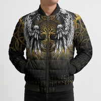Personalized Cornwall Celtic Chough Bomber Puffer Jacket With Tree Of Life - Wonder Print Shop