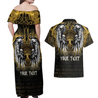 Personalized Cornwall Celtic Chough Couples Matching Off Shoulder Maxi Dress and Hawaiian Shirt With Tree Of Life - Wonder Print Shop