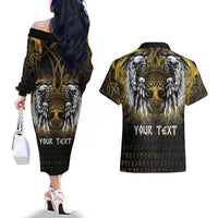 Personalized Cornwall Celtic Chough Couples Matching Off The Shoulder Long Sleeve Dress and Hawaiian Shirt With Tree Of Life - Wonder Print Shop