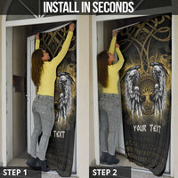 Personalized Cornwall Celtic Chough Door Cover With Tree Of Life - Wonder Print Shop