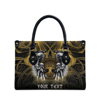 Personalized Cornwall Celtic Chough Leather Bag With Tree Of Life - Wonder Print Shop
