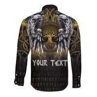 Personalized Cornwall Celtic Chough Long Sleeve Button Shirt With Tree Of Life - Wonder Print Shop