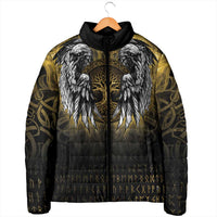 Personalized Cornwall Celtic Chough Padded Jacket With Tree Of Life - Wonder Print Shop
