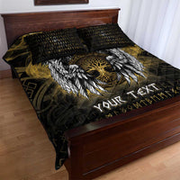 Personalized Cornwall Celtic Chough Quilt Bed Set With Tree Of Life - Wonder Print Shop