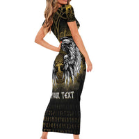 Personalized Cornwall Celtic Chough Short Sleeve Bodycon Dress With Tree Of Life - Wonder Print Shop