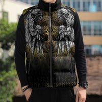 Personalized Cornwall Celtic Chough Sleeveless Puffer Jacket With Tree Of Life - Wonder Print Shop