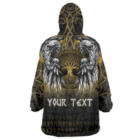 Personalized Cornwall Celtic Chough Wearable Blanket Hoodie With Tree Of Life - Wonder Print Shop