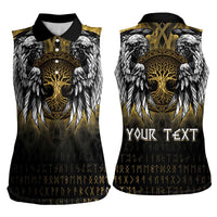 Personalized Cornwall Celtic Chough Women Sleeveless Polo Shirt With Tree Of Life - Wonder Print Shop