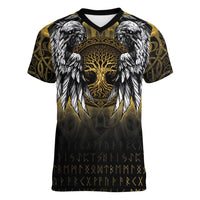 Personalized Cornwall Celtic Chough Women V-Neck T-Shirt With Tree Of Life - Wonder Print Shop