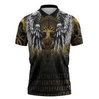 Personalized Cornwall Celtic Chough Zipper Polo Shirt With Tree Of Life - Wonder Print Shop