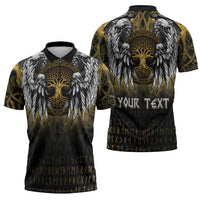 Personalized Cornwall Celtic Chough Zipper Polo Shirt With Tree Of Life - Wonder Print Shop