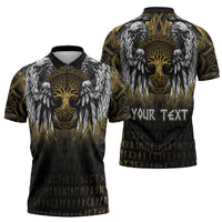 Personalized Cornwall Celtic Chough Zipper Polo Shirt With Tree Of Life - Wonder Print Shop