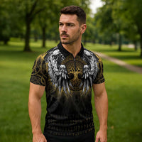 Personalized Cornwall Celtic Chough Zipper Polo Shirt With Tree Of Life - Wonder Print Shop