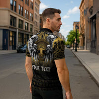 Personalized Cornwall Celtic Chough Zipper Polo Shirt With Tree Of Life - Wonder Print Shop