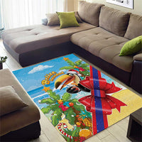 Belize Navidad Christmas Area Rug Funny Santa Toucan - Wonder Print Shop
