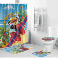 Belize Navidad Christmas Bathroom Set Funny Santa Toucan - Wonder Print Shop