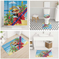 Belize Navidad Christmas Bathroom Set Funny Santa Toucan - Wonder Print Shop