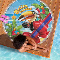 Belize Navidad Christmas Beach Blanket Funny Santa Toucan - Wonder Print Shop