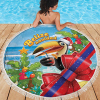 Belize Navidad Christmas Beach Blanket Funny Santa Toucan - Wonder Print Shop