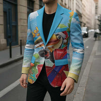 Belize Navidad Christmas Blazer Funny Santa Toucan - Wonder Print Shop